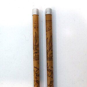 VINTAGE NEW 10.375” HANDCRAFTED SEKI HAMONO KOI FISH STAINLESS STEEL CHOPSTICKS